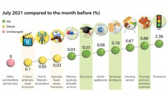 July CPI up by 0.62% month-on-month