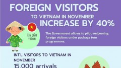 Foreign tourists to Vietnam up over 40 percent in November