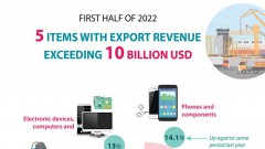 Five items with export revenue exceeding 10 billion USD in H1