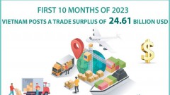 Vietnam posts trade surplus of over 24.6 billion USD