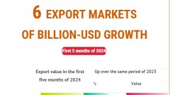 Vietnam’six export markets of billion-USD growth