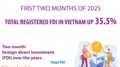 Total registered FDI in Vietnam expands by 35.5% in January-February