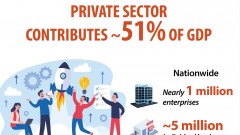Private sector contributes about 51% of GDP