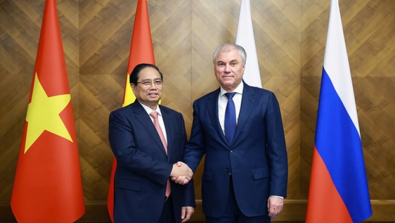 Prime Minister meets with Chairman of Russian State Duma Vyacheslav Volodin