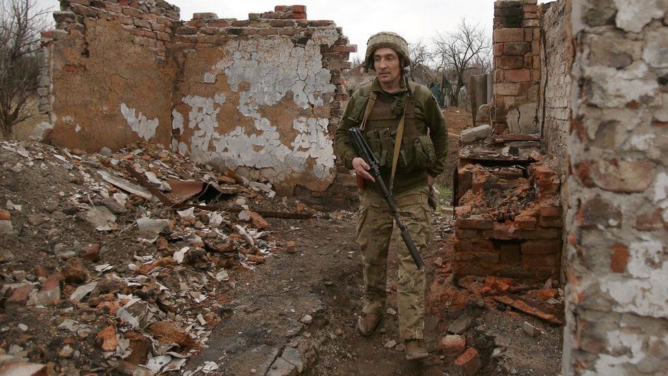 Areas of eastern Ukraine have been devastated by ongoing conflict with Russia-backed separatists